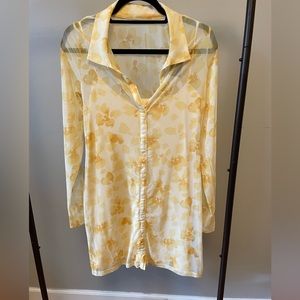 Abercrombie long sleeve mesh shirt dress L